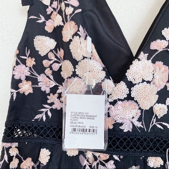 Self Portrait Sleeveless Midnight Floral Dress - Picture 12 of 13